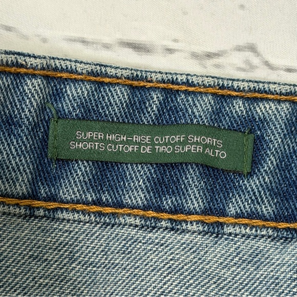 Button Fly High Rise Distressed Shorts - Picture 4 of 6